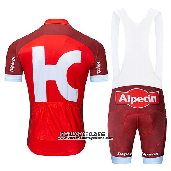 2019 Maillot Ciclismo Katusha Alpecin Rouge Blanc Manches Courtes et Cuissard